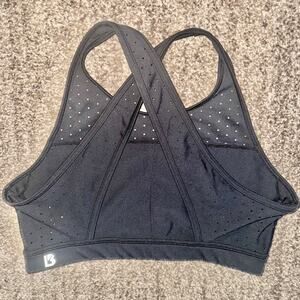 Buffbunny Allure Laser Cut Dotted Sports Bra in Black Size Medium